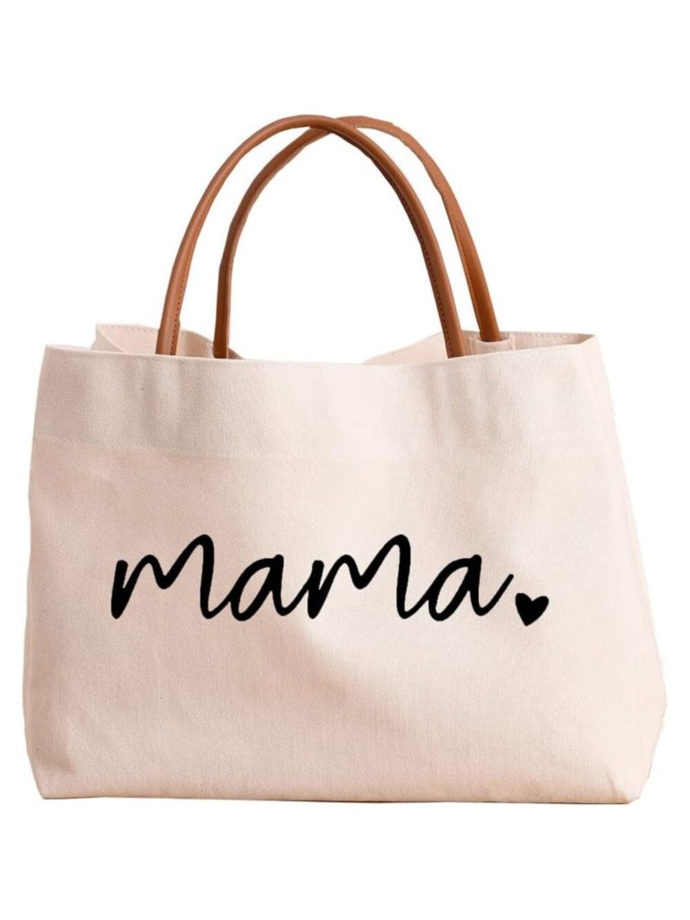 Canvas Tote Bag Mom Mama Print Large Travel Shopping Purse